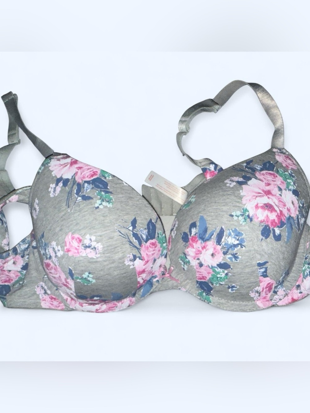 Cacique Gray Floral Push Up Bra